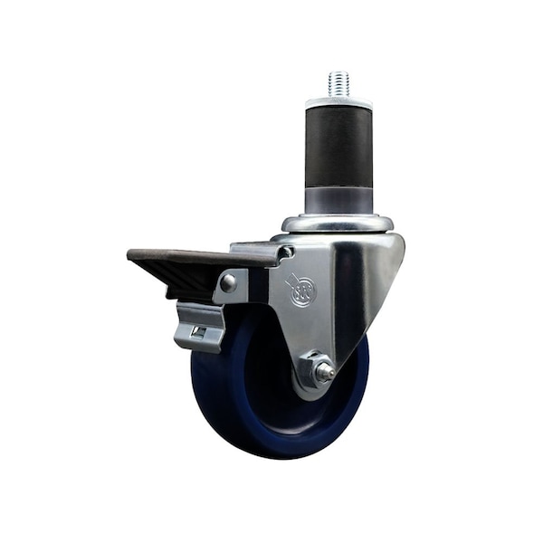 Service Caster 3.5'' Solid Poly Swivel 1-5/8'' Expanding Stem Caster with Brake SCC-EX20S3514-SPUS-PLB-158 - main